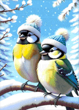 Lade das Bild in den Galerie-Viewer, Stickpackung mit Perlen "Die Meisen warten auf den Frühling"