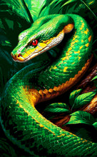 Lade das Bild in den Galerie-Viewer, Stickpackung mit Perlen "Grüner Python"