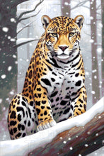Lade das Bild in den Galerie-Viewer, Stickpackung mit Perlen "Jaguar bei Frost"