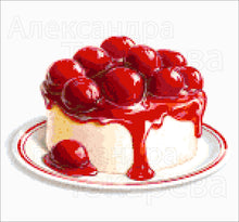 Lade das Bild in den Galerie-Viewer, Stickpackung mit Perlen "Kirsch-Käsekuchen"