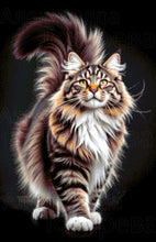 Lade das Bild in den Galerie-Viewer, Stickpackung mit Perlen "Magischer Kater"