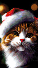 Lade das Bild in den Galerie-Viewer, Stickpackung mit Perlen "Santa Katze"