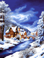 Lade das Bild in den Galerie-Viewer, Stickpackung mit Perlen "Schneebrücke"