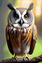 Lade das Bild in den Galerie-Viewer, Stickpackung mit Perlen "Uhu auf dem Ast"