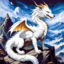 Lade das Bild in den Galerie-Viewer, Stickpackung mit Perlen "Weißer Drache"