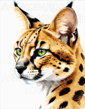 Lade das Bild in den Galerie-Viewer, Stickpackung mit Perlen "goldener Serval"