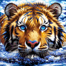 Lade das Bild in den Galerie-Viewer, Stickpackung mit Perlen "aquamarinblauer Blick"