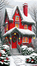 Lade das Bild in den Galerie-Viewer, Stickpackung mit Perlen "verschneite Weihnachten"