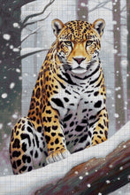 Lade das Bild in den Galerie-Viewer, Stickpackung mit Perlen "Jaguar bei Frost"