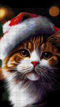 Lade das Bild in den Galerie-Viewer, Stickpackung mit Perlen "Santa Katze"
