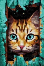 Lade das Bild in den Galerie-Viewer, Stickpackung mit Perlen "neugieriger Kater"