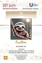 Lade das Bild in den Galerie-Viewer, Stickpackung mit Perlen "Faultier"