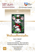 Lade das Bild in den Galerie-Viewer, Stickpackung mit Perlen "Weihnachtsmäuschen"