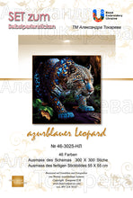 Lade das Bild in den Galerie-Viewer, Stickpackung mit Perlen "azurblauer Leopard"