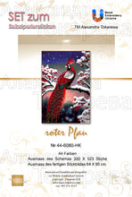 Lade das Bild in den Galerie-Viewer, Stickpackung mit Perlen "roter Pfau"