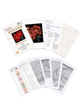 Lade das Bild in den Galerie-Viewer, Stickpackung mit Perlen "Rote Pfingstrosen"