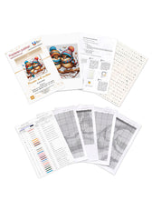 Lade das Bild in den Galerie-Viewer, Stickpackung mit Perlen "Spatzen mit Mützen"