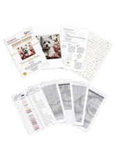 Lade das Bild in den Galerie-Viewer, Stickpackung mit Perlen "Terrier auf dem Kissen"