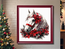 Lade das Bild in den Galerie-Viewer, Stickpackung mit Perlen "Pferd mit Schleife"