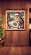 Lade das Bild in den Galerie-Viewer, Stickpackung mit Perlen "Weihnachtseule-Handwerkerin"