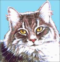Lade das Bild in den Galerie-Viewer, Stickpackung mit Perlen "Angora-Katze"