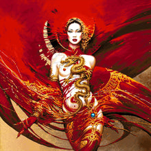 Lade das Bild in den Galerie-Viewer, Stickpackung mit Perlen "Drachenherrin"