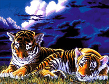 Lade das Bild in den Galerie-Viewer, Stickpackung mit Perlen "Kleine Tiger"