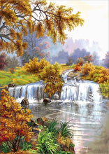 Lade das Bild in den Galerie-Viewer, Stickpackung mit Perlen "Landschaft in der Nähe von Wasserfall"