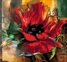 Lade das Bild in den Galerie-Viewer, Stickpackung mit Perlen "Mohnblumenfantasie"