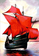 Lade das Bild in den Galerie-Viewer, Stickpackung mit Perlen "Scharlachrote Segel"