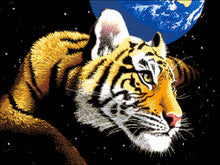 Lade das Bild in den Galerie-Viewer, Stickpackung mit Perlen "Tiger Planet"