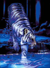 Lade das Bild in den Galerie-Viewer, Stickpackung mit Perlen "Tiger im Wasser"