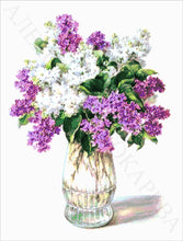 Lade das Bild in den Galerie-Viewer, Stickpackung mit Perlen "Vase mit Flieder"