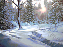 Lade das Bild in den Galerie-Viewer, Stickpackung mit Perlen "Wintersonnenuntergang"