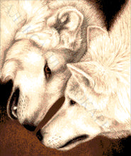 Lade das Bild in den Galerie-Viewer, Stickpackung mit Perlen "Weiße Wölfe"