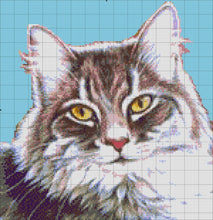 Lade das Bild in den Galerie-Viewer, Stickpackung mit Perlen "Angora-Katze"