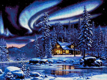 Lade das Bild in den Galerie-Viewer, Stickpackung mit Perlen "Santas Haus"