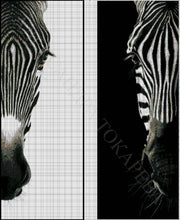 Lade das Bild in den Galerie-Viewer, Stickpackung mit Perlen "Diptychon eines Zebras"