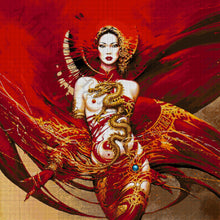 Lade das Bild in den Galerie-Viewer, Stickpackung mit Perlen "Drachenherrin"