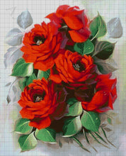 Lade das Bild in den Galerie-Viewer, Stickpackung mit Perlen "Feuerrosen"