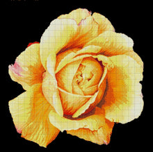 Lade das Bild in den Galerie-Viewer, Stickpackung mit Perlen "Gelbe Rose"