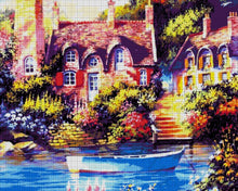 Lade das Bild in den Galerie-Viewer, Stickpackung mit Perlen "Haus an der Küste"