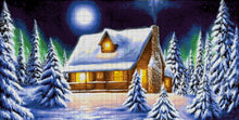 Lade das Bild in den Galerie-Viewer, Stickpackung mit Perlen "Haus im Wald"
