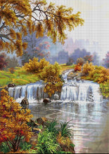 Lade das Bild in den Galerie-Viewer, Stickpackung mit Perlen "Landschaft in der Nähe von Wasserfall"