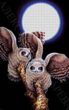 Lade das Bild in den Galerie-Viewer, Stickpackung mit Perlen "Langohr-Eulen"