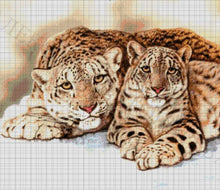 Lade das Bild in den Galerie-Viewer, Stickpackung mit Perlen "Leoparden"