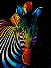 Lade das Bild in den Galerie-Viewer, Stickpackung mit Perlen "Regenbogen Zebra"