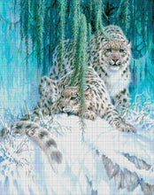 Lade das Bild in den Galerie-Viewer, Stickpackung mit Perlen "Schneeleopard"