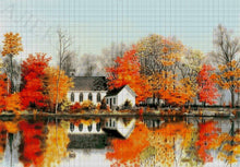 Lade das Bild in den Galerie-Viewer, Stickpackung mit Perlen "Spiegelung im Wasser. Herbst"