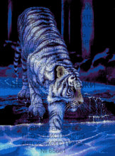 Lade das Bild in den Galerie-Viewer, Stickpackung mit Perlen "Tiger im Wasser"